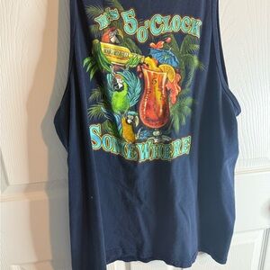 Margaritaville Navy Tank Top with Tropical Design
